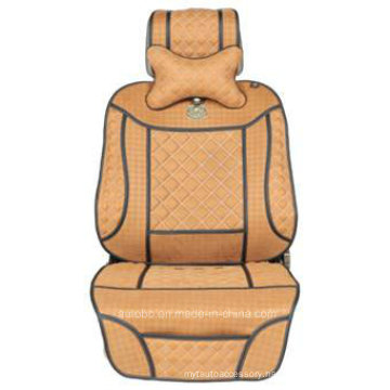 Leatherette Car Seat Cover Flat Shape Cushion with Inclined Cross